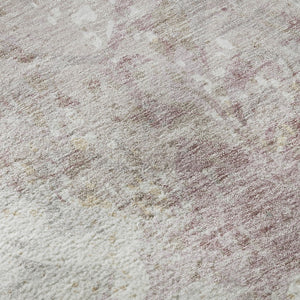 HomeRoots 9' X 12' Washable Damask Area Rug in Ivory Beige & Gray – Durable, Stain Resistant, UV Protected! 674370