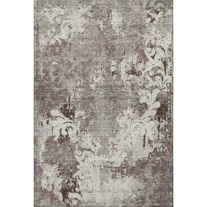HomeRoots 10' X 14' Taupe Beige & Gray Damask Area Rug - Washable, UV Protected, Perfect for Busy Homes! 674377