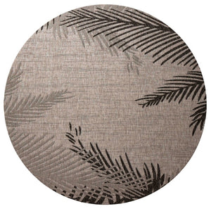 HomeRoots Floral Round Rug - Tropical-Inspired, Machine Washable, Stain-Resistant, Non-Slip for High-Traffic Areas 674393
