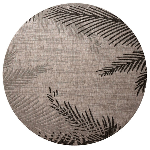 HomeRoots Floral Round Rug - Tropical-Inspired, Machine Washable, Stain-Resistant, Non-Slip for High-Traffic Areas 674393