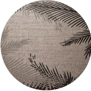 HomeRoots Floral Round Rug - Tropical-Inspired, Machine Washable, Stain-Resistant, Non-Slip for High-Traffic Areas 674393