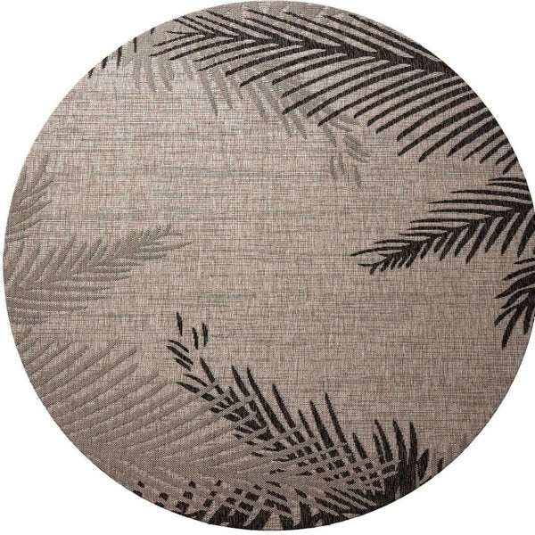 HomeRoots Floral Round Rug - Tropical-Inspired, Machine Washable, Stain-Resistant, Non-Slip for High-Traffic Areas 674393