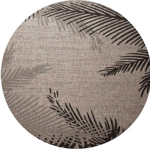HomeRoots Floral Round Rug - Tropical-Inspired, Machine Washable, Stain-Resistant, Non-Slip for High-Traffic Areas 674393