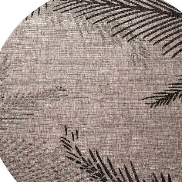 HomeRoots Floral Round Rug - Tropical-Inspired, Machine Washable, Stain-Resistant, Non-Slip for High-Traffic Areas 674393