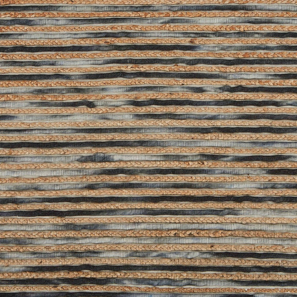 HomeRoots Wool Hand-Braided Area Rug - Coastal-Inspired Striped Design for Comfort in Living Spaces 96"x120" 674429