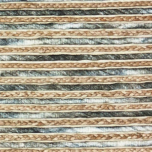 HomeRoots Wool Hand-Braided Area Rug - Coastal-Inspired Striped Design for Comfort in Living Spaces 96"x120" 674429