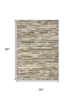 HomeRoots Wool Hand-Braided Striped Area Rug – Cozy Coastal Decor, Durable Softness, Perfect for Any Room 674430