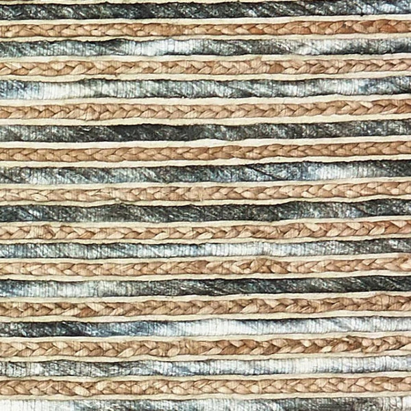 HomeRoots Wool Hand-Braided Striped Area Rug – Cozy Coastal Decor, Durable Softness, Perfect for Any Room 674430