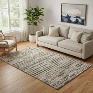 HomeRoots Wool Hand-Braided Striped Area Rug – Cozy Coastal Decor, Durable Softness, Perfect for Any Room 674430