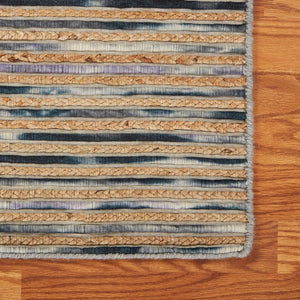 HomeRoots Wool Hand-Braided Area Rug - Striped Coastal Charm for Warmth, Durability & Style in Any Room 674431