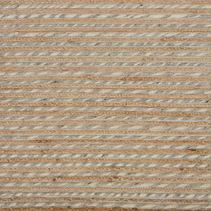 HomeRoots Wool Hand-Braided Striped Area Rug - Cozy Coastal Charm with Softness, Durability & Style for Any Room 674432