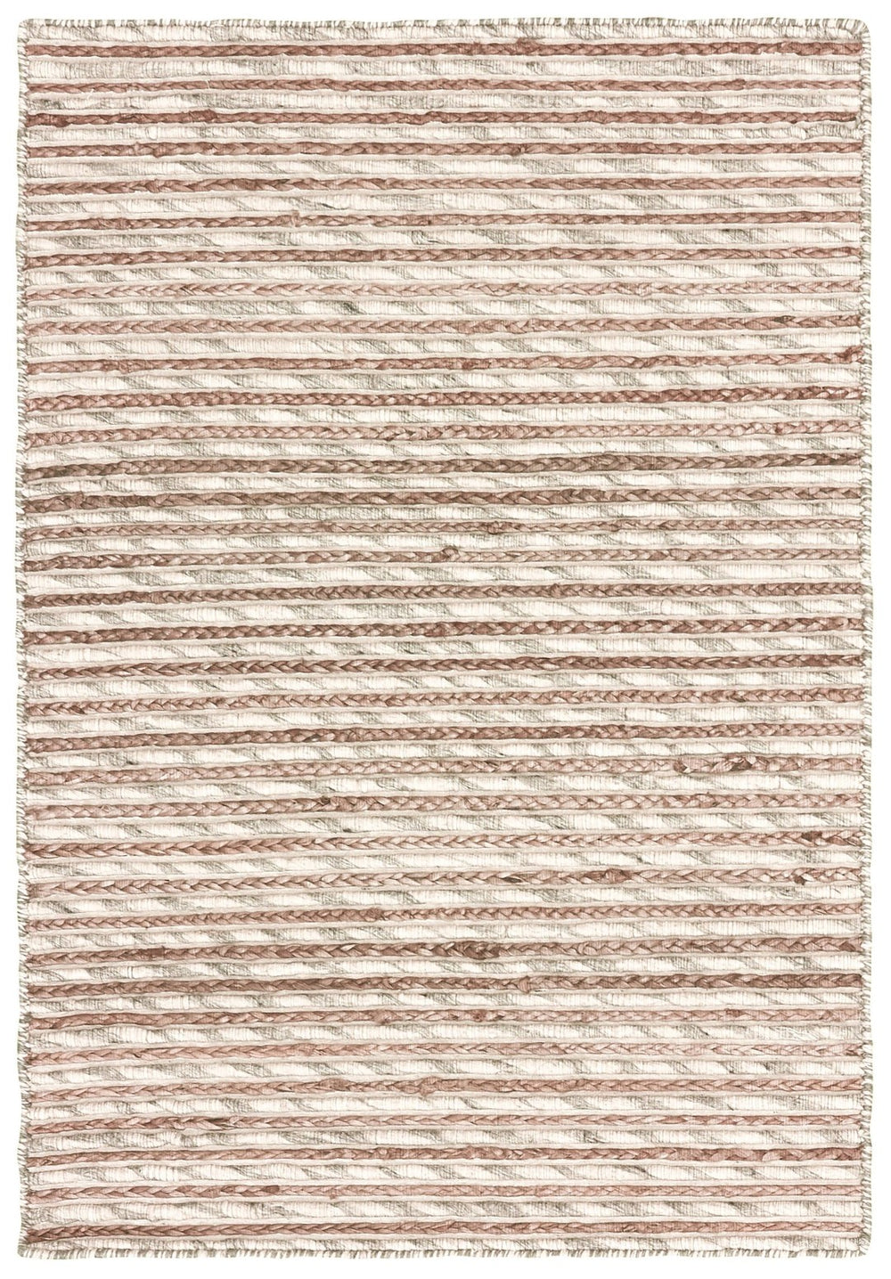 HomeRoots Wool Hand-Braided Striped Area Rug - Cozy Coastal Charm with Softness, Durability & Style for Any Room 674432
