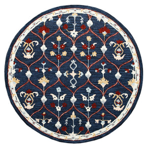 HomeRoots Wool Trellis Round Rug - Hand-Tufted, Soft Wool, Contemporary Design for Living Room & Bedroom Decor 674452