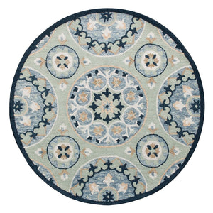 HomeRoots Wool Hand-Tufted Round Floral Rug - Artisan Crafted, Unique Design for Timeless Elegance & Comfort 674456