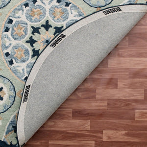 HomeRoots Wool Hand-Tufted Round Floral Rug - Artisan Crafted, Unique Design for Timeless Elegance & Comfort 674456