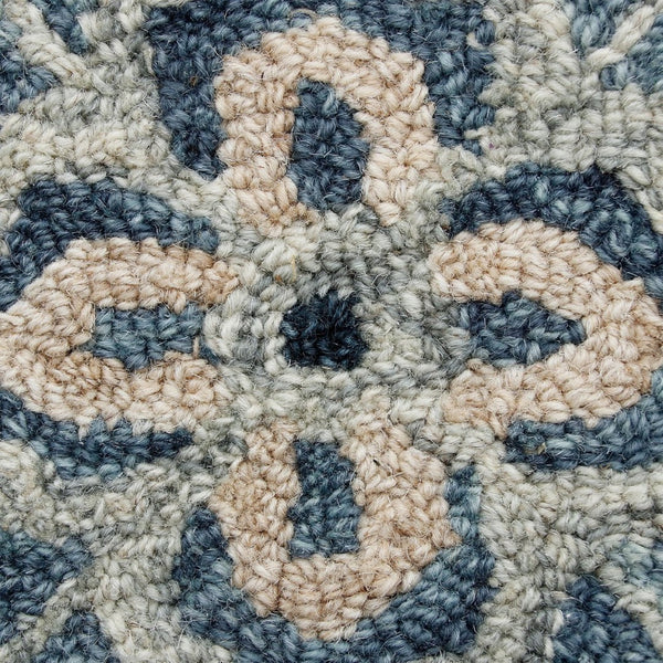 HomeRoots Wool Hand-Tufted Round Rug - Artisan-Made Medallion Design for Comfort, Warmth & Style in Any Room 674461