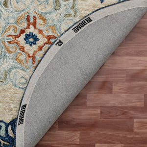 HomeRoots Wool Hand-Tufted Round Medallion Rug - Artisan Crafted, Soft, Unique Design for Cozy Spaces 674463