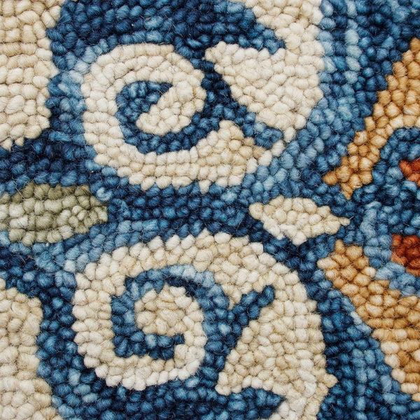 HomeRoots Wool Hand-Tufted Medallion Round Rug | Soft, Washable, Artisan-Crafted Charm for Any Room 674464
