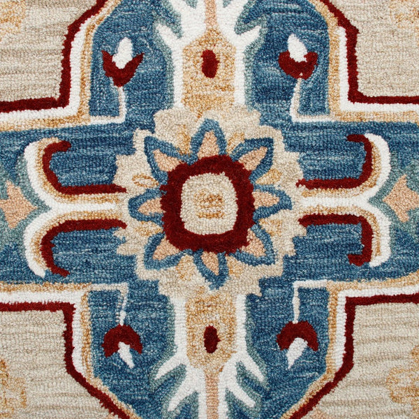 HomeRoots Wool Hand-Tufted Medallion Round Rug – Washable, Artisan-Crafted, Soft & Durable for Any Space 674468