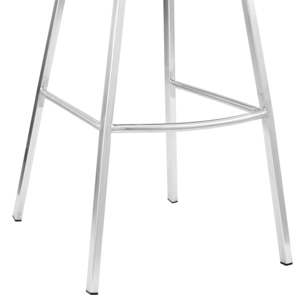 English Elm Mirano 30" Bar Stool Gray Faux Leather with Brushed Stainless Steel Legs — Durable, Stylish Seating B2736P268602