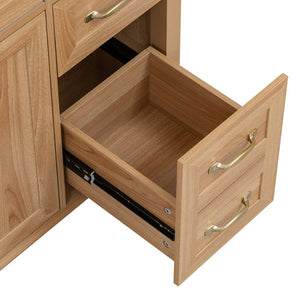 English Elm [video] 36 Inch Freestanding Bathroom Vanity with Ceramic Sink and Soft Close Storage N759P395344N