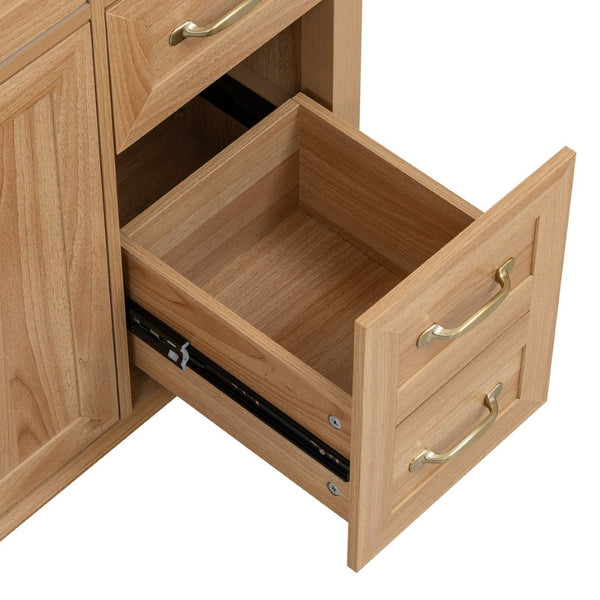 English Elm [video] 36 Inch Freestanding Bathroom Vanity with Ceramic Sink and Soft Close Storage N759P395344N