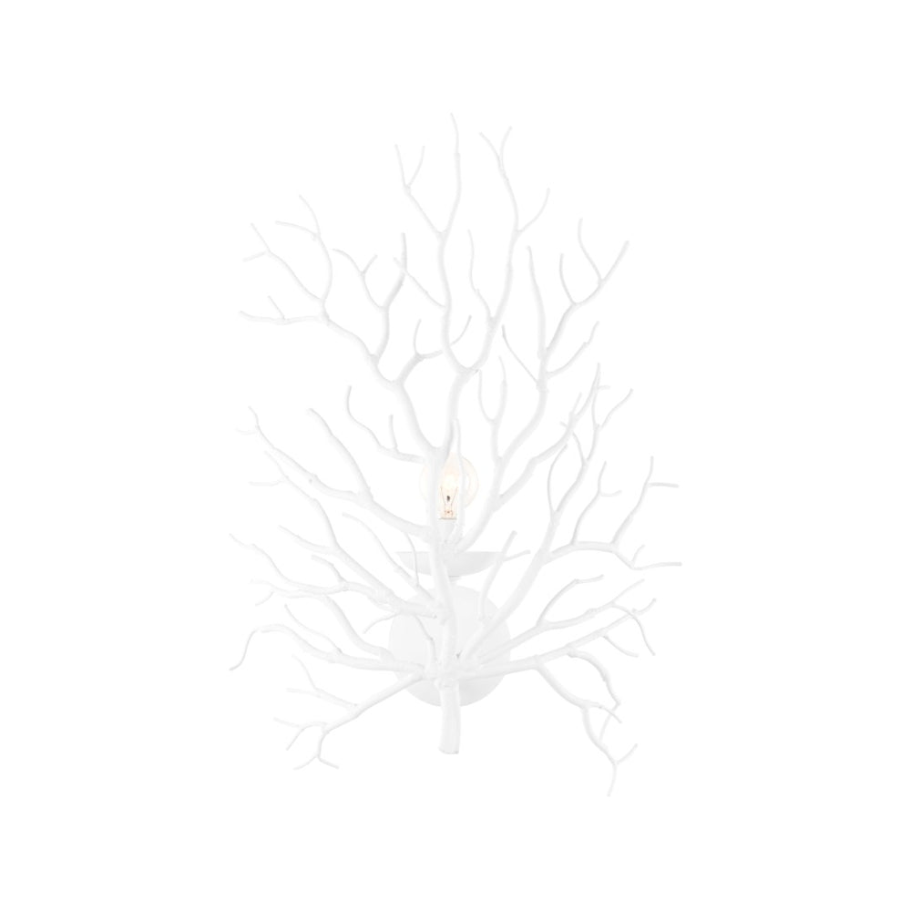 Wildwood Cora Sculptural Wall Sconce With Cast-Iron Branch Silhouette, Soft White Finish For Artful Shadowing 67451