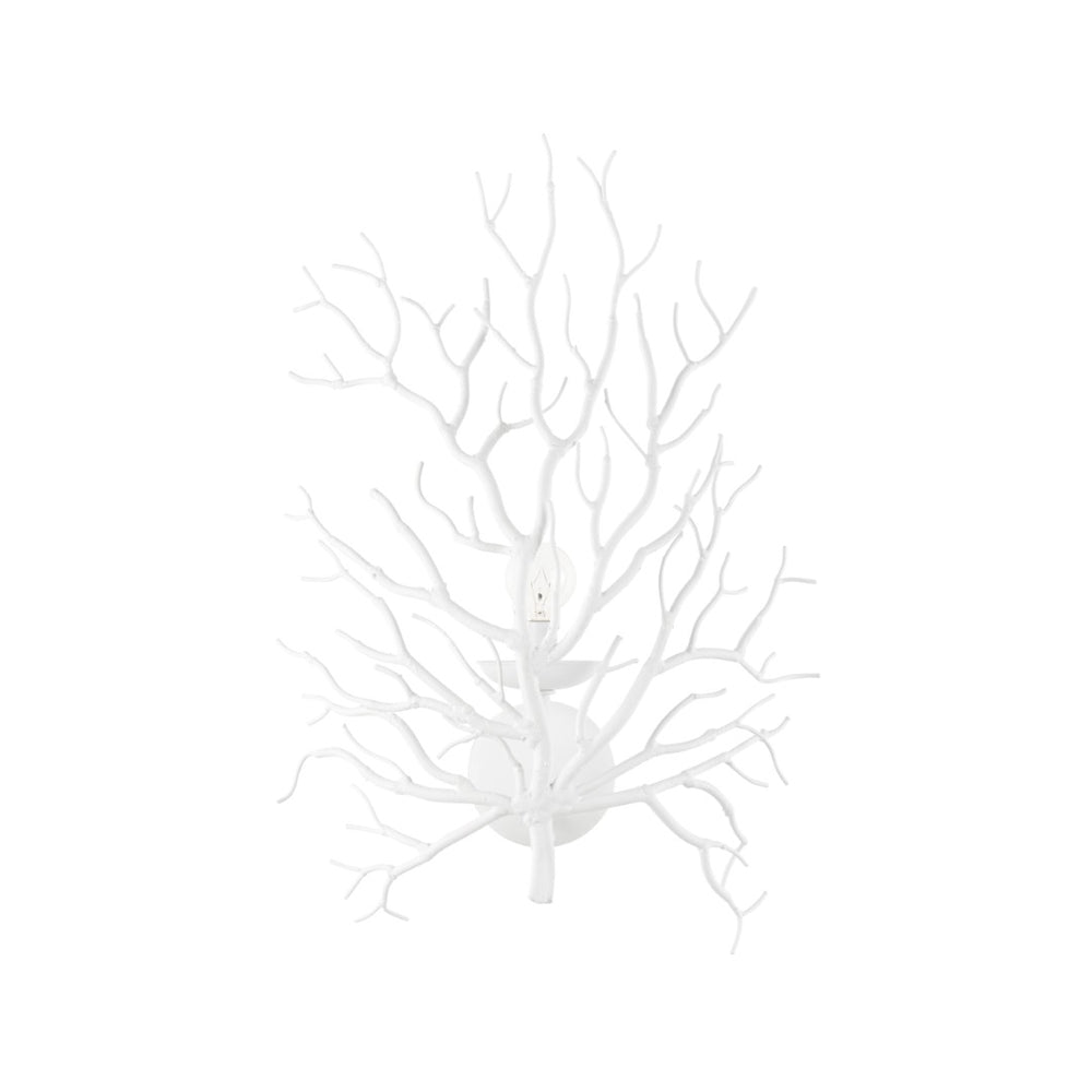 Wildwood Cora Sculptural Wall Sconce With Cast-Iron Branch Silhouette, Soft White Finish For Artful Shadowing 67451