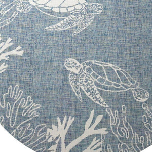 HomeRoots Animal Print Round Rug - Durable, Stain-Resistant, Coastal-Inspired Design for Modern Homes & Spaces 674514