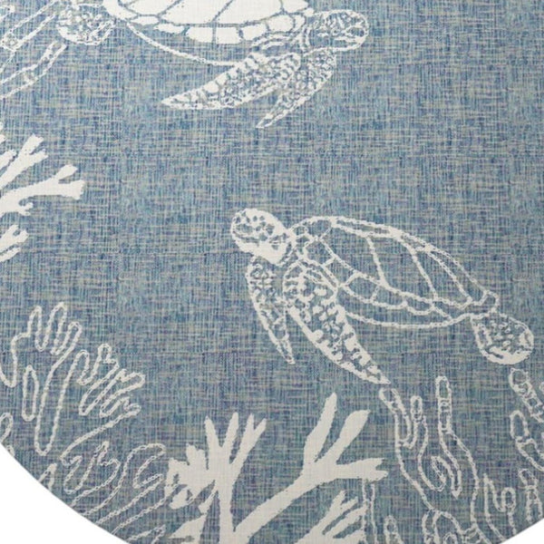 HomeRoots Animal Print Round Rug - Durable, Stain-Resistant, Coastal-Inspired Design for Modern Homes & Spaces 674514