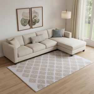 HomeRoots Diamond Hand-Woven Area Rug - Artisan Crafted, Unique Design for Cozy Living Spaces, 108"x144" 674528