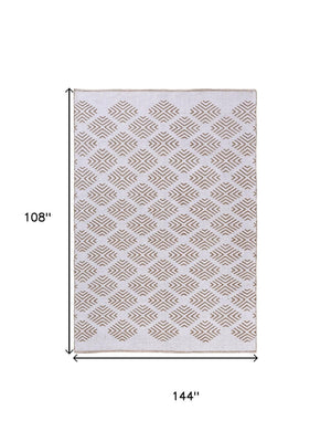 HomeRoots Diamond Hand-Woven Area Rug - Artisan Crafted, Unique Design for Cozy Living Spaces, 108"x144" 674528