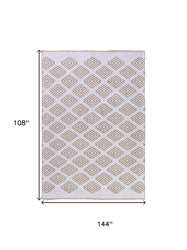 HomeRoots Diamond Hand-Woven Area Rug - Artisan Crafted, Unique Design for Cozy Living Spaces, 108"x144" 674528