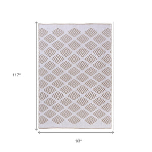 HomeRoots Diamond Hand-Woven Area Rug - Artisan-Crafted, Cotton Comfort with Unique Diamond Design for Any Decor 674529
