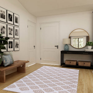 HomeRoots Diamond Hand-Woven Area Rug - Artisan Crafted, Classic Diamond Design for Modern & Transitional Spaces 674531