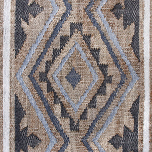 HomeRoots Jute Hand-Woven Geometric Area Rug - Unique Artisan Crafted Natural Fiber Decor for Modern Spaces 674540