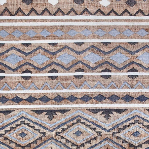 HomeRoots Jute Hand-Woven Geometric Area Rug - Unique Artisan Crafted Natural Fiber Decor for Modern Spaces 674540