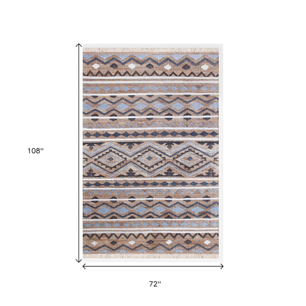 HomeRoots Jute Hand-Woven Geometric Area Rug - Unique Artisan Crafted Natural Fiber Decor for Modern Spaces 674540