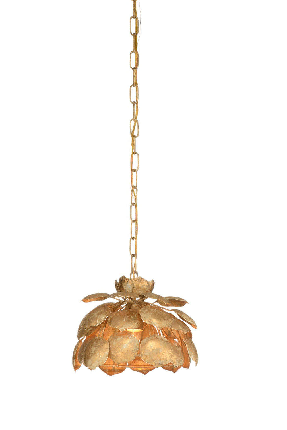 Wildwood Pleione Handcrafted Petal Pendant (Sm) — Italian Gold Clay Finish, Sculptural Accent Light For Small Spaces 67456