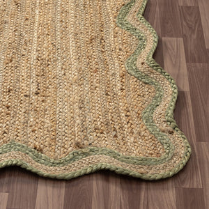 HomeRoots Jute Hand-Braided Area Rug - Natural Fiber, Bohemian Style, Non-Slip Backing for Living Rooms & More 674579
