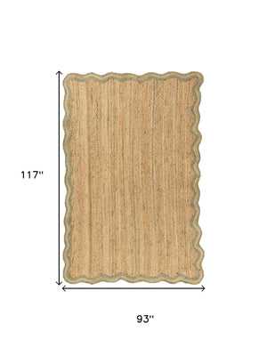 HomeRoots Jute Hand-Braided Area Rug - Natural Fiber, Bohemian Style, Non-Slip Backing for Living Rooms & More 674579