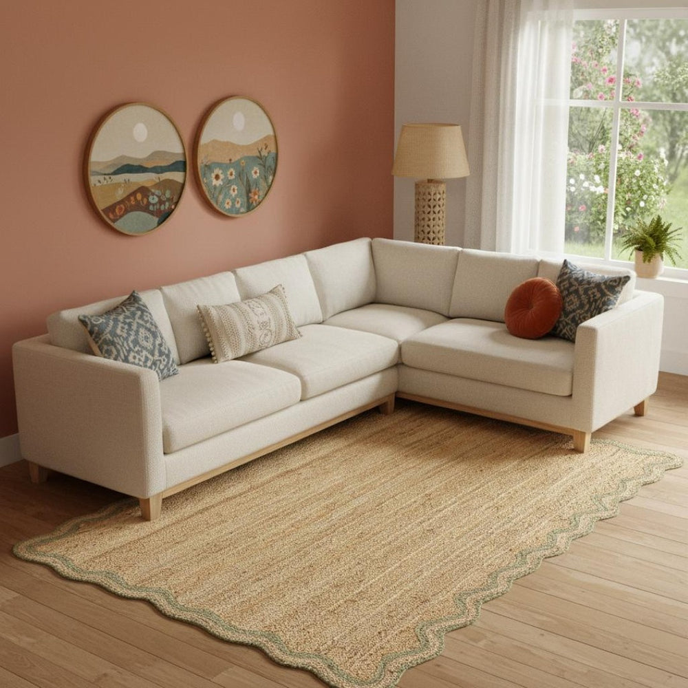 HomeRoots Jute Hand-Braided Area Rug - Natural Fiber, Bohemian Style, Non-Slip Backing for Living Rooms & More 674579