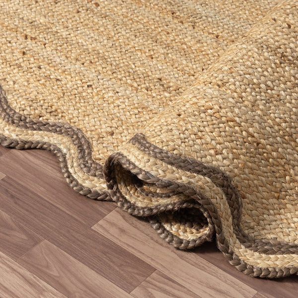HomeRoots Jute Hand-Braided Area Rug – Natural Fiber Charm for Bohemian Spaces, Non-Slip & Unique Design! 674581