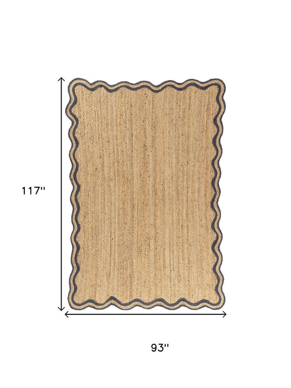 HomeRoots Jute Hand-Braided Area Rug – Natural, Durable, Non-Slip Bohemian Design for Living & Dining Spaces 674582