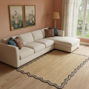 HomeRoots Jute Hand-Braided Area Rug – Natural, Durable, Non-Slip Bohemian Design for Living & Dining Spaces 674582