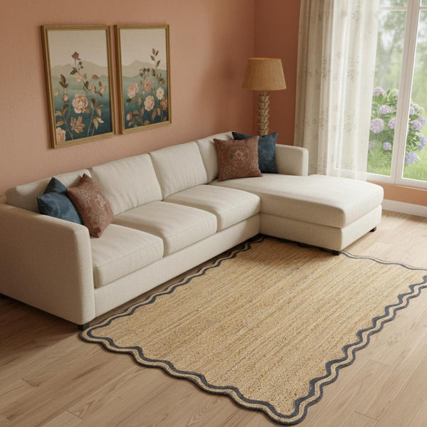 HomeRoots Jute Hand-Braided Area Rug – Natural, Durable, Non-Slip Bohemian Design for Living & Dining Spaces 674582