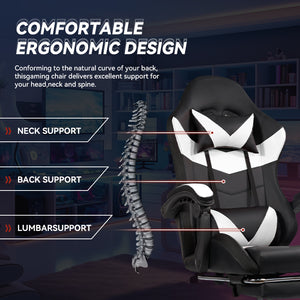 English Elm Gaming Chair Black-White - Ergonomic Design With Custom Rgb Lighting, Synced Armrests & Durable Base T3950P374484