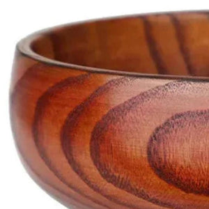 HomeRoots 7" Handcrafted Solid Wood Round Serving Bowl - Unique Artisan Design for Everyday Use & Decor 674600