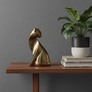 HomeRoots 6" Hand-Painted Bronze Resin Cat Figurine - Elegant Accent Piece for Home Décor & Unique Gift 674602