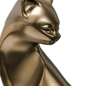 HomeRoots 6" Hand-Painted Bronze Resin Cat Figurine - Elegant Accent Piece for Home Décor & Unique Gift 674602